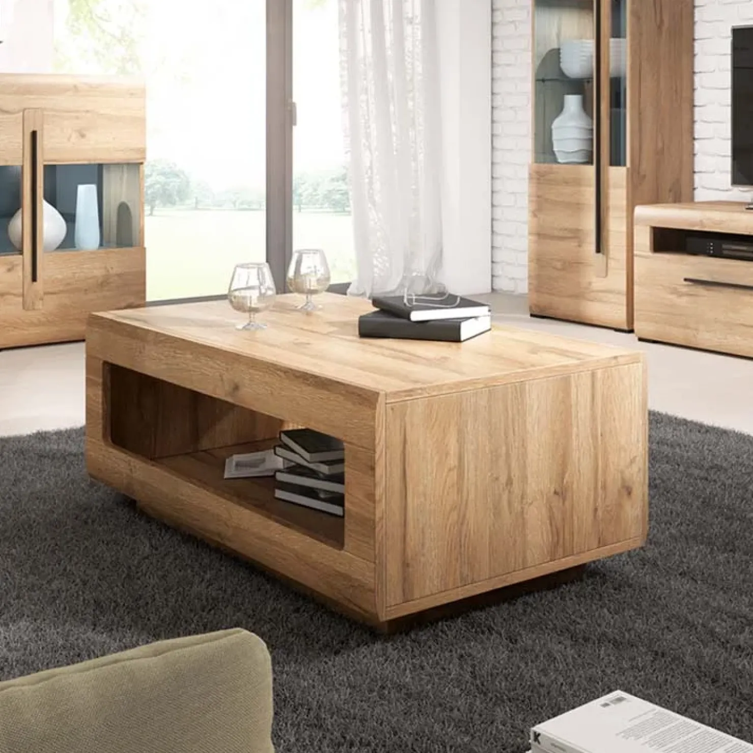 Garnero Arredamenti Tavolino 110x60cm da salotto rettangolare design rovere Maiorca Outlet