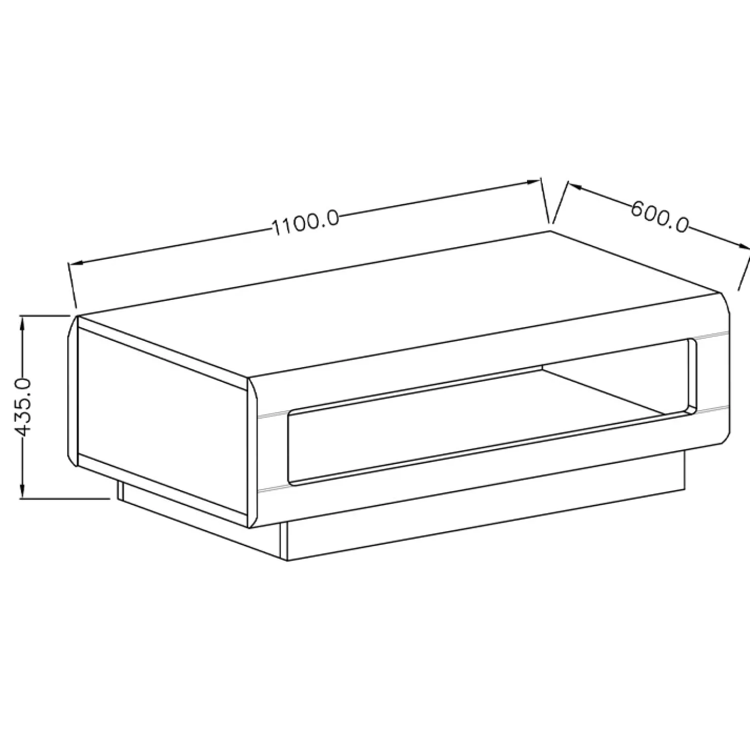 Garnero Arredamenti Tavolino 110x60cm da salotto rettangolare design rovere Maiorca Outlet
