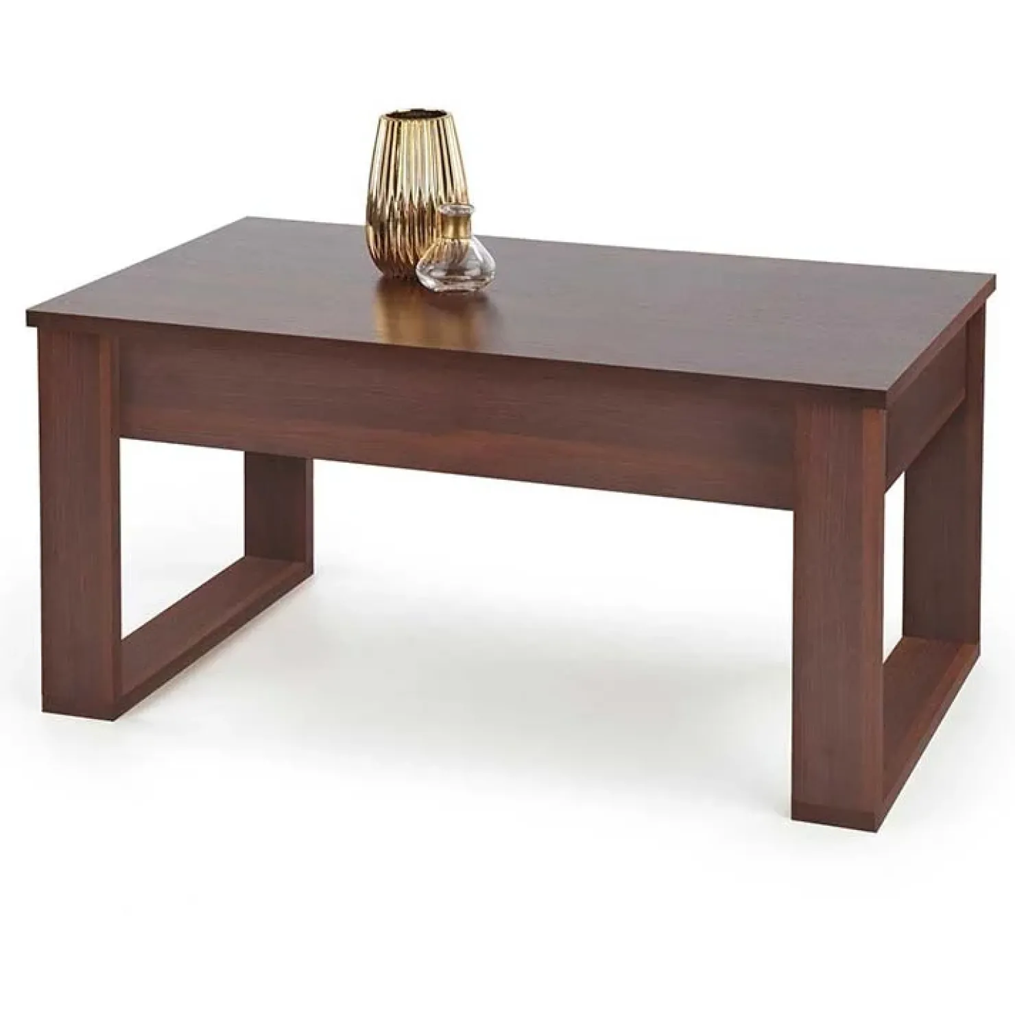 Garnero Arredamenti Tavolino 110x60cm salotto con cassetti moderno scuro Ivo Noce Hot