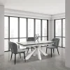 Garnero Arredamenti Tavolo 160/240 allungabile effetto marmo bianco metallo bianco Ray Best