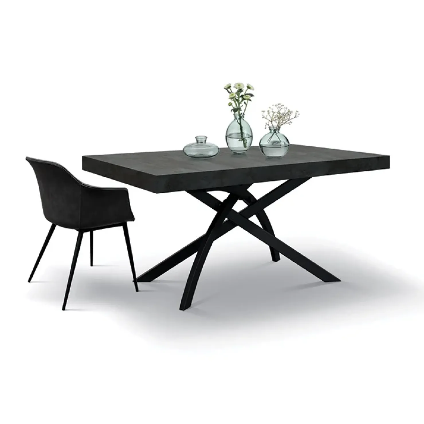 Garnero Arredamenti Tavolo 140/220 cm allungabile acciaio ossidato metallo Otab Ossido Online