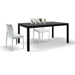 Garnero Arredamenti Tavolo 140/200 cm allungabile acciaio metallo Alanda Ossido Sale