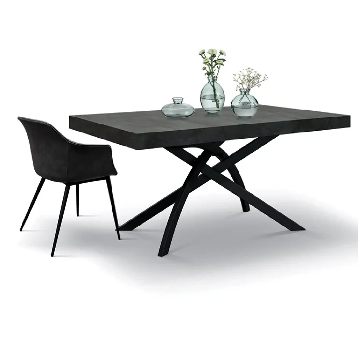 Garnero Arredamenti Tavolo 160/240 cm allungabile acciaio ossidato metallo Otab Ossido Sale