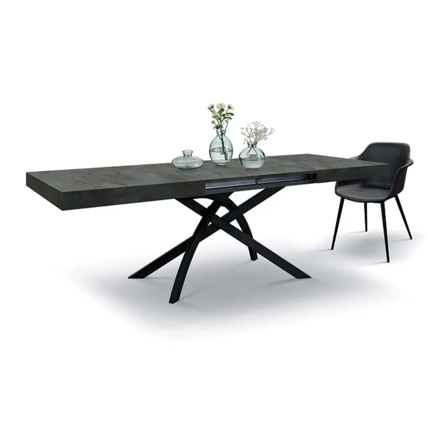 Garnero Arredamenti Tavolo 160/240 cm allungabile acciaio ossidato metallo Otab Ossido Sale