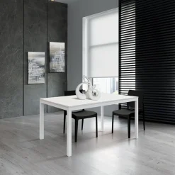 Garnero Arredamenti Tavolo 120/170 cm allungabile metallo bianco Larkin Bianco Frassinato Sale