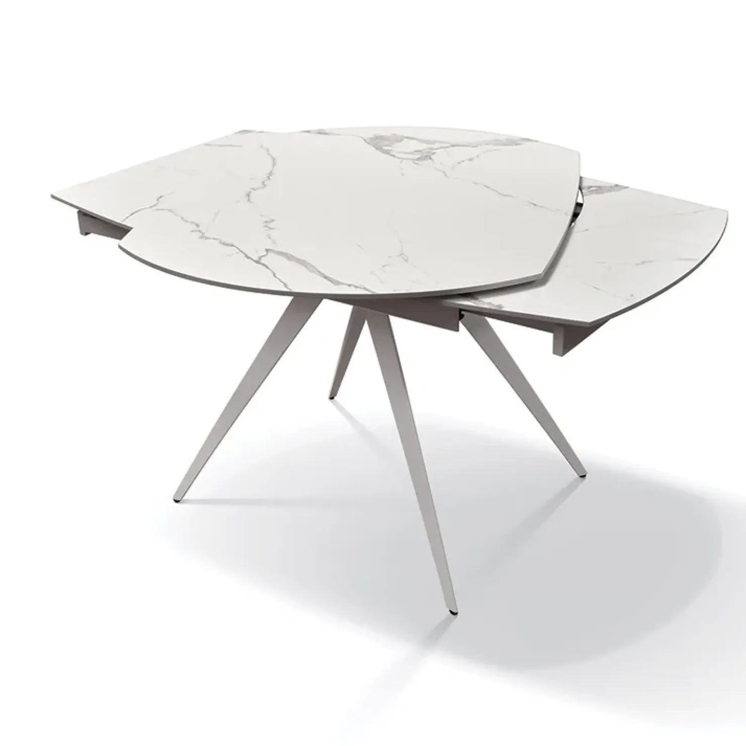 Garnero Arredamenti Tavolo 120/180 cm allungabile bianco effetto marmo metallo Globo Marmo bianco Outlet