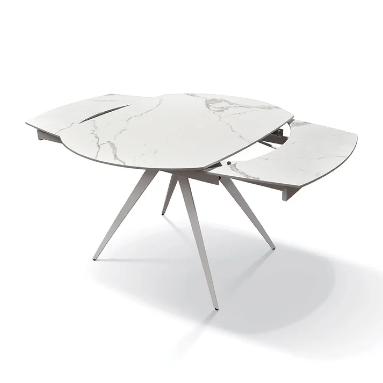 Garnero Arredamenti Tavolo 120/180 cm allungabile bianco effetto marmo metallo Globo Marmo bianco Outlet