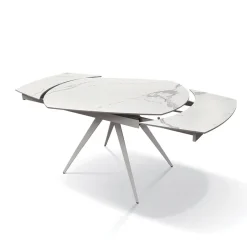Garnero Arredamenti Tavolo 120/180 cm allungabile bianco effetto marmo metallo Globo Marmo bianco Outlet