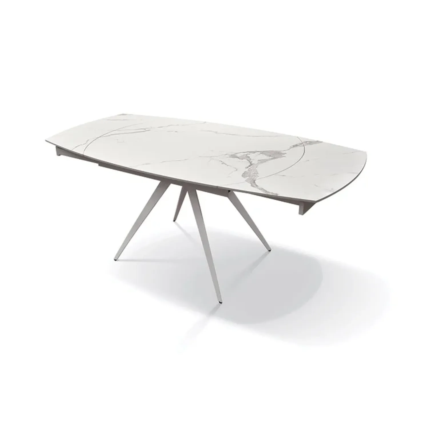 Garnero Arredamenti Tavolo 120/180 cm allungabile bianco effetto marmo metallo Globo Marmo bianco Outlet