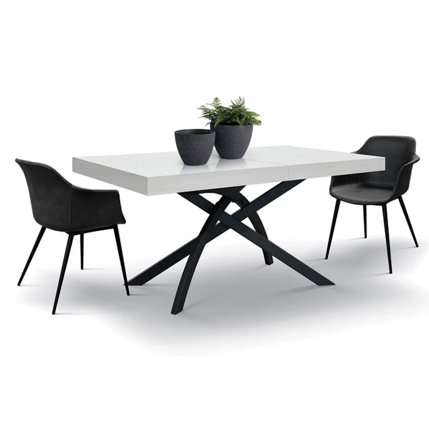 Garnero Arredamenti Tavolo 160/240 cm allungabile metallo Otab Bianco Frassinato New