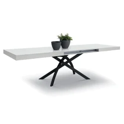 Garnero Arredamenti Tavolo 160/240 cm allungabile metallo Otab Bianco Frassinato New