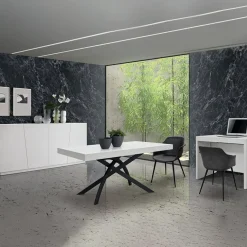 Garnero Arredamenti Tavolo 140/220 cm allungabile metallo Otab Bianco Frassinato Online