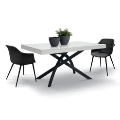 Garnero Arredamenti Tavolo 140/220 cm allungabile metallo Otab Bianco Frassinato Online