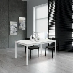 Garnero Arredamenti Tavolo 140/200 cm allungabile metallo bianco Larkin Bianco Frassinato New
