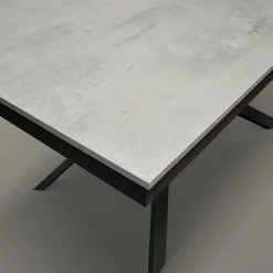 Garnero Arredamenti Tavolo 120/170 cm allungabile cemento metallo ossido Velvet Nero - Cemento Sale