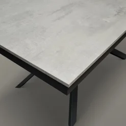 Garnero Arredamenti Tavolo 160/220 cm allungabile cemento metallo ossido Velvet Nero - Cemento New