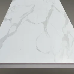 Garnero Arredamenti Tavolo 110/160 cm allungabile effetto metallo bianco Larkin Marmo bianco Hot