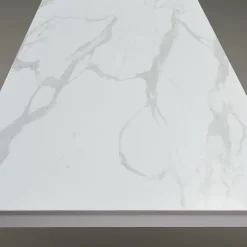 Garnero Arredamenti Tavolo 140/200 cm allungabile effetto metallo bianco Larkin Marmo bianco New