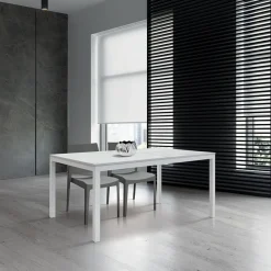 Garnero Arredamenti Tavolo 160/220 cm allungabile effetto metallo bianco Larkin Marmo bianco Hot