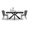 Garnero Arredamenti Tavolo 160/240 cm allungabile effetto marmo bianco antracite Mirage Best