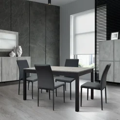 Garnero Arredamenti Tavolo 120/170 cm allungabile grigio cemento metallo Arex Clearance