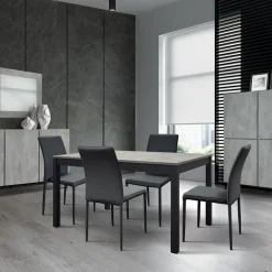 Garnero Arredamenti Tavolo 90/180 cm allungabile grigio cemento metallo Arex
