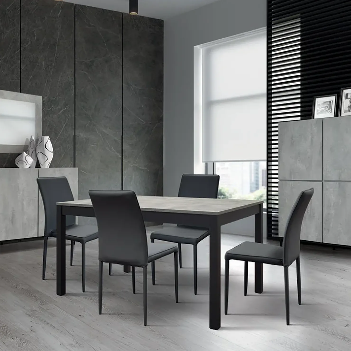 Garnero Arredamenti Tavolo 160/220 cm allungabile grigio cemento metallo Arex Hot