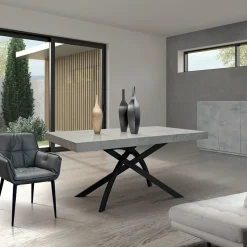 Garnero Arredamenti Tavolo 140/220 cm allungabile grigio metallo Otab Cemento Discount
