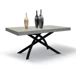 Garnero Arredamenti Tavolo 140/220 cm allungabile grigio metallo Otab Cemento Discount