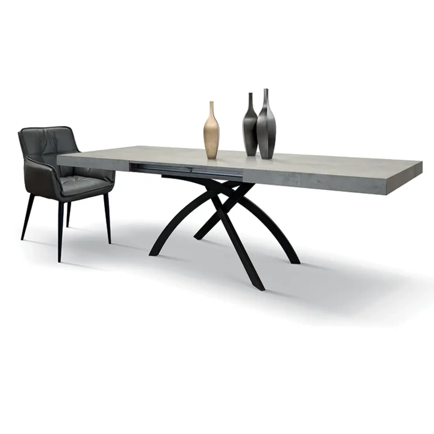 Garnero Arredamenti Tavolo 160/240 cm allungabile grigio metallo Otab Cemento Hot