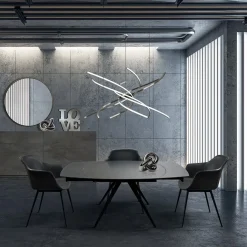 Garnero Arredamenti Tavolo 120/180 cm allungabile grigio metallo Globo Grafite Best