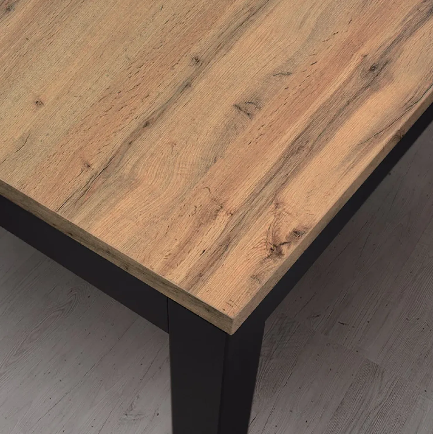 Garnero Arredamenti Tavolo 90/180 cm allungabile metallo ossido Alanda Rovere Rustico Hot