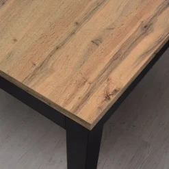 Garnero Arredamenti Tavolo 140/200 cm allungabile metallo ossido Alanda Rovere Rustico