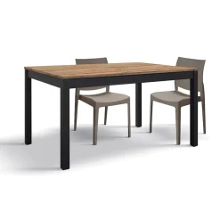 Garnero Arredamenti Tavolo allungabile 120/170 cm industrial metallo ossido Alanda Rovere Rustico Outlet