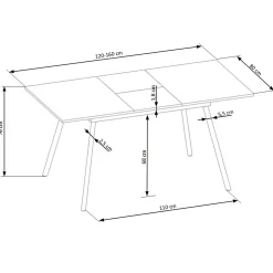 Garnero Arredamenti Tavolo allungabile 120/160 cm moderno rovere sonoma grigio nero Odran Hot
