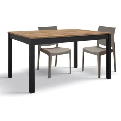 Garnero Arredamenti Tavolo allungabile 160/220 cm metallo ossido Alanda Rovere Rustico Clearance