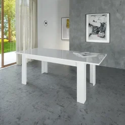Garnero Arredamenti Tavolo allungabile 160-210cm Zenzero Bianco Lucido Clearance
