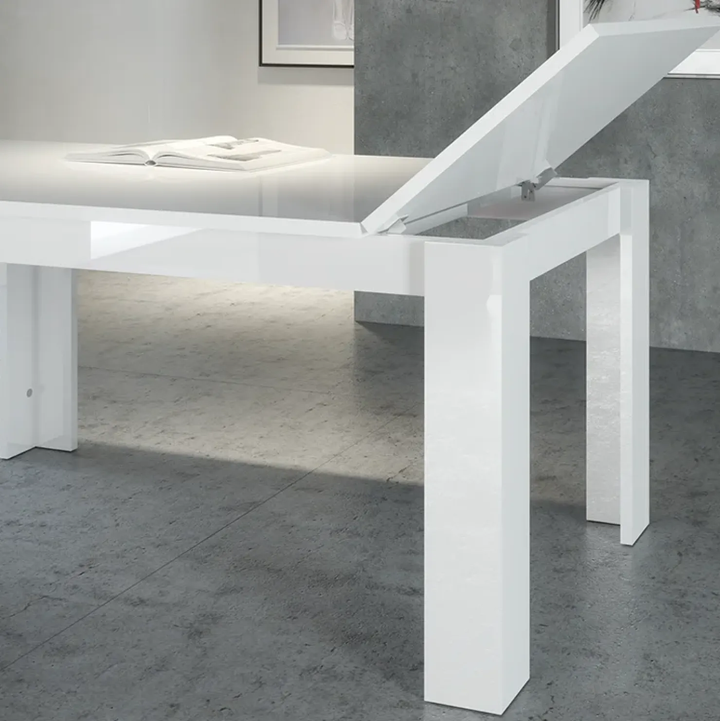 Garnero Arredamenti Tavolo allungabile 160-210cm Zenzero Bianco Lucido Clearance