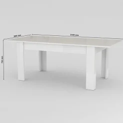 Garnero Arredamenti Tavolo allungabile 160-210cm Zenzero Bianco Lucido Clearance