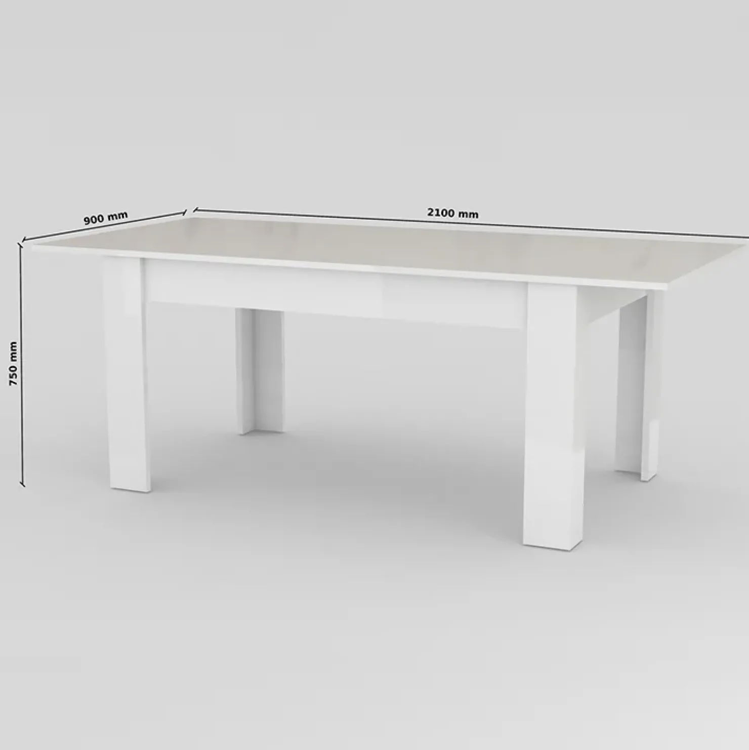 Garnero Arredamenti Tavolo allungabile 160-210cm Zenzero Bianco Lucido Clearance
