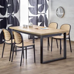 Garnero Arredamenti Tavolo allungabile 160/310cm da pranzo industrial rovere wotan nero Think Best