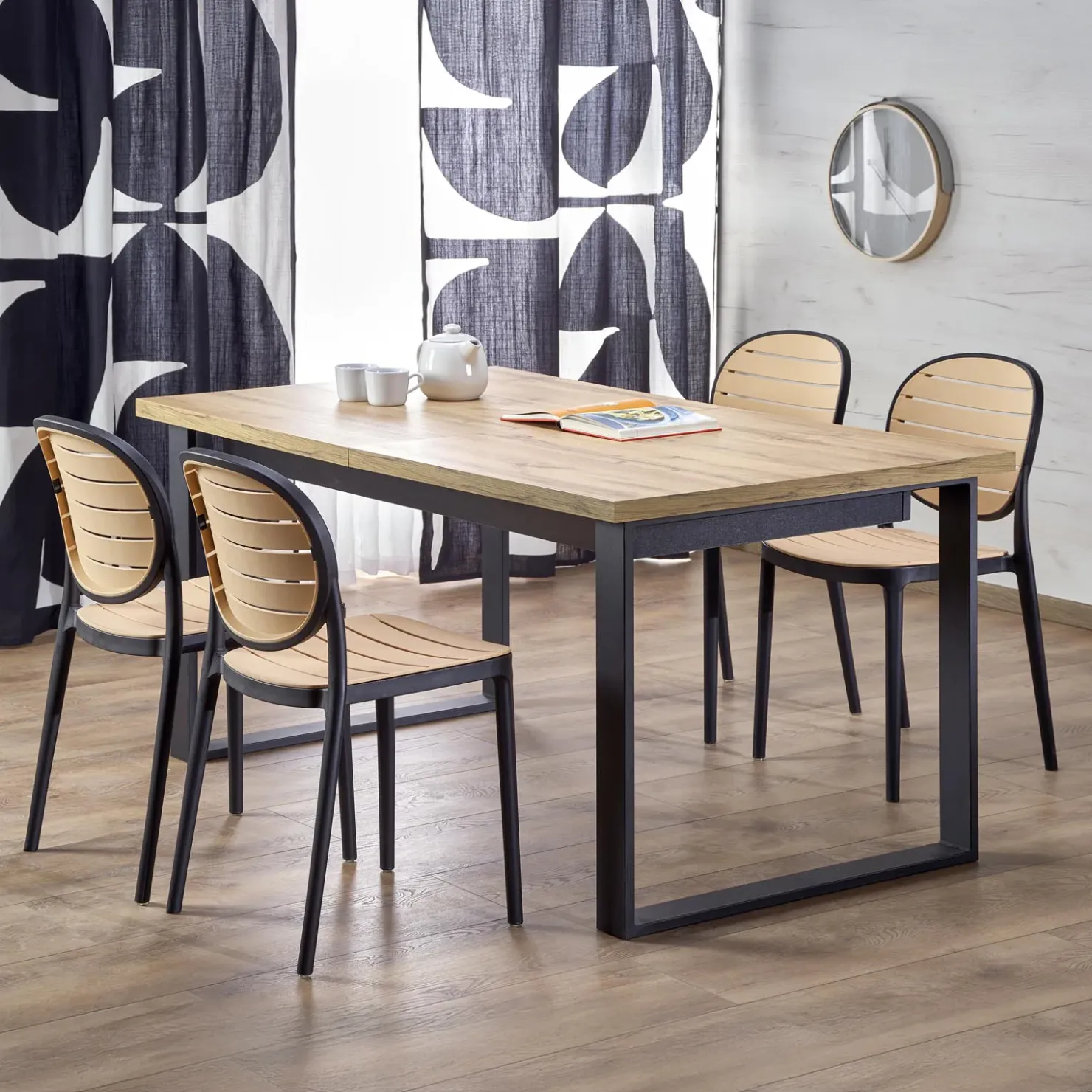 Garnero Arredamenti Tavolo allungabile 160/310cm da pranzo industrial rovere wotan nero Think Best