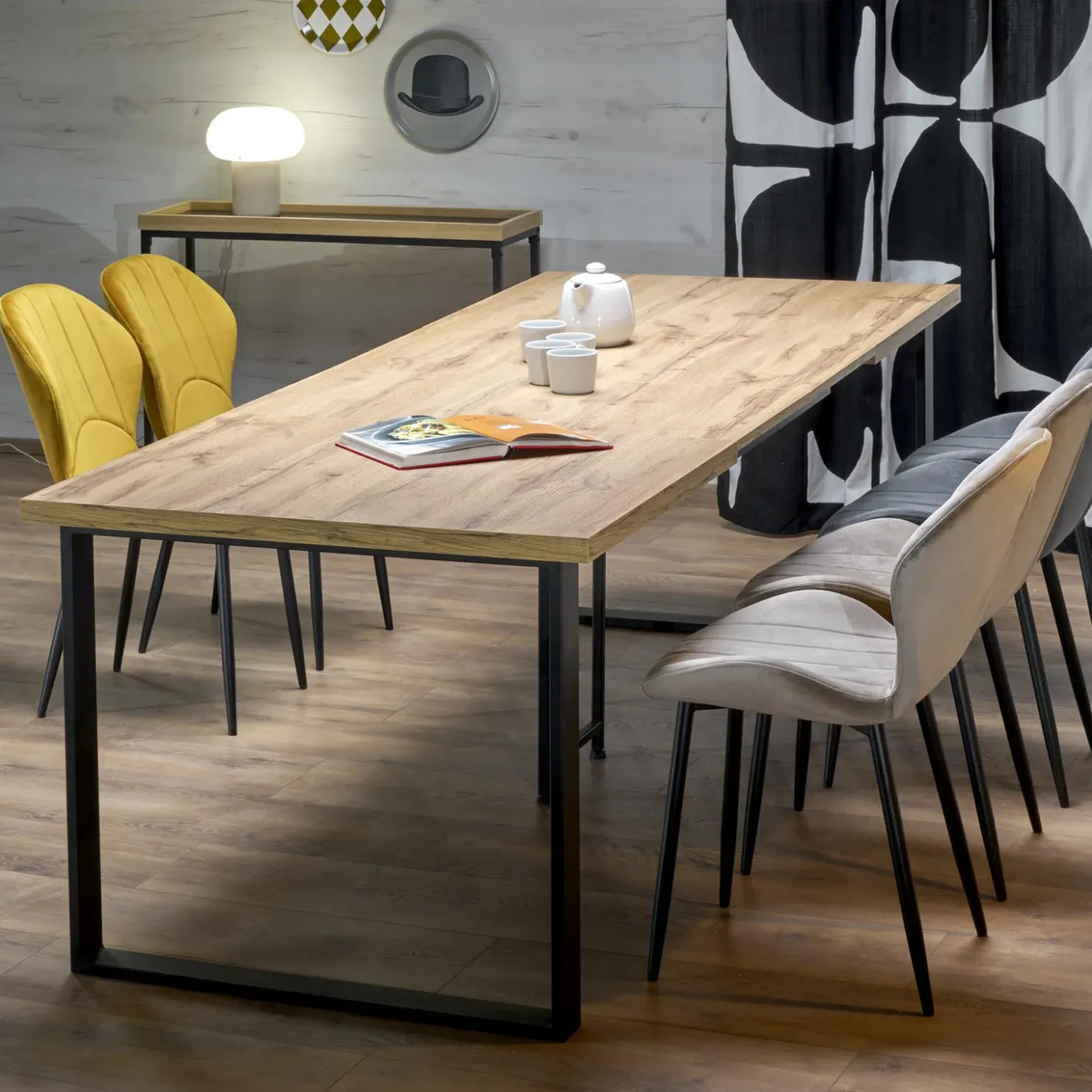 Garnero Arredamenti Tavolo allungabile 160/310cm da pranzo industrial rovere wotan nero Think Best