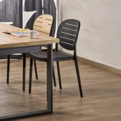 Garnero Arredamenti Tavolo allungabile 160/310cm da pranzo industrial rovere wotan nero Think Best