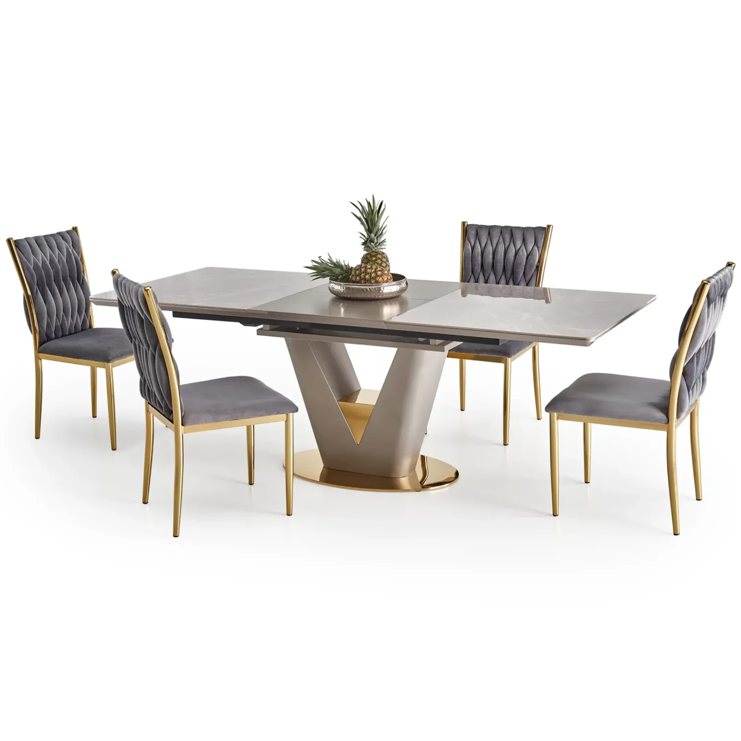 Garnero Arredamenti Tavolo allungabile 160/220cm da pranzo effetto marmo grigio Adige Best