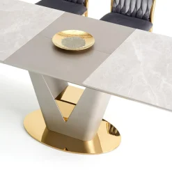 Garnero Arredamenti Tavolo allungabile 160/220cm da pranzo effetto marmo grigio Adige Best