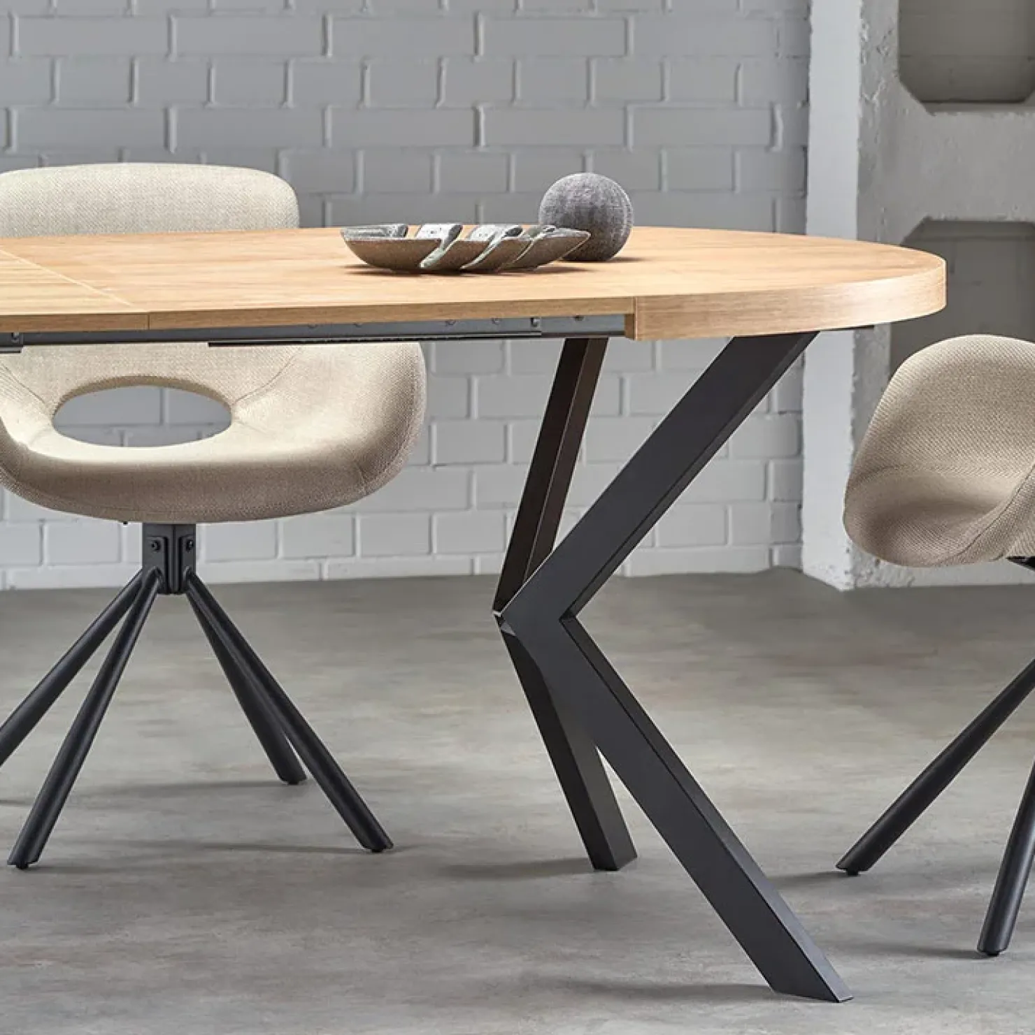 Garnero Arredamenti Tavolo allungabile 100/250cm da pranzo rovere dorato nero Agri Discount