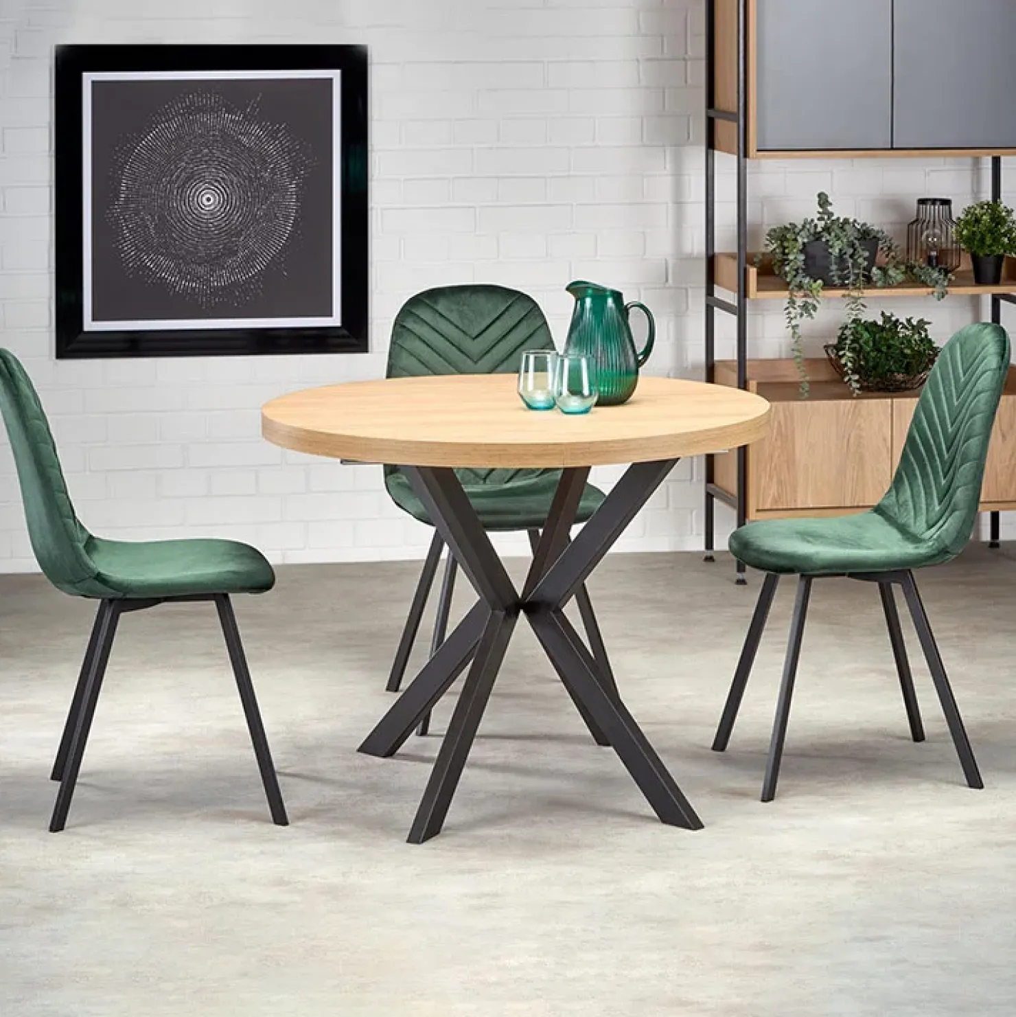 Garnero Arredamenti Tavolo allungabile 100/250cm da pranzo rovere dorato nero Agri Discount