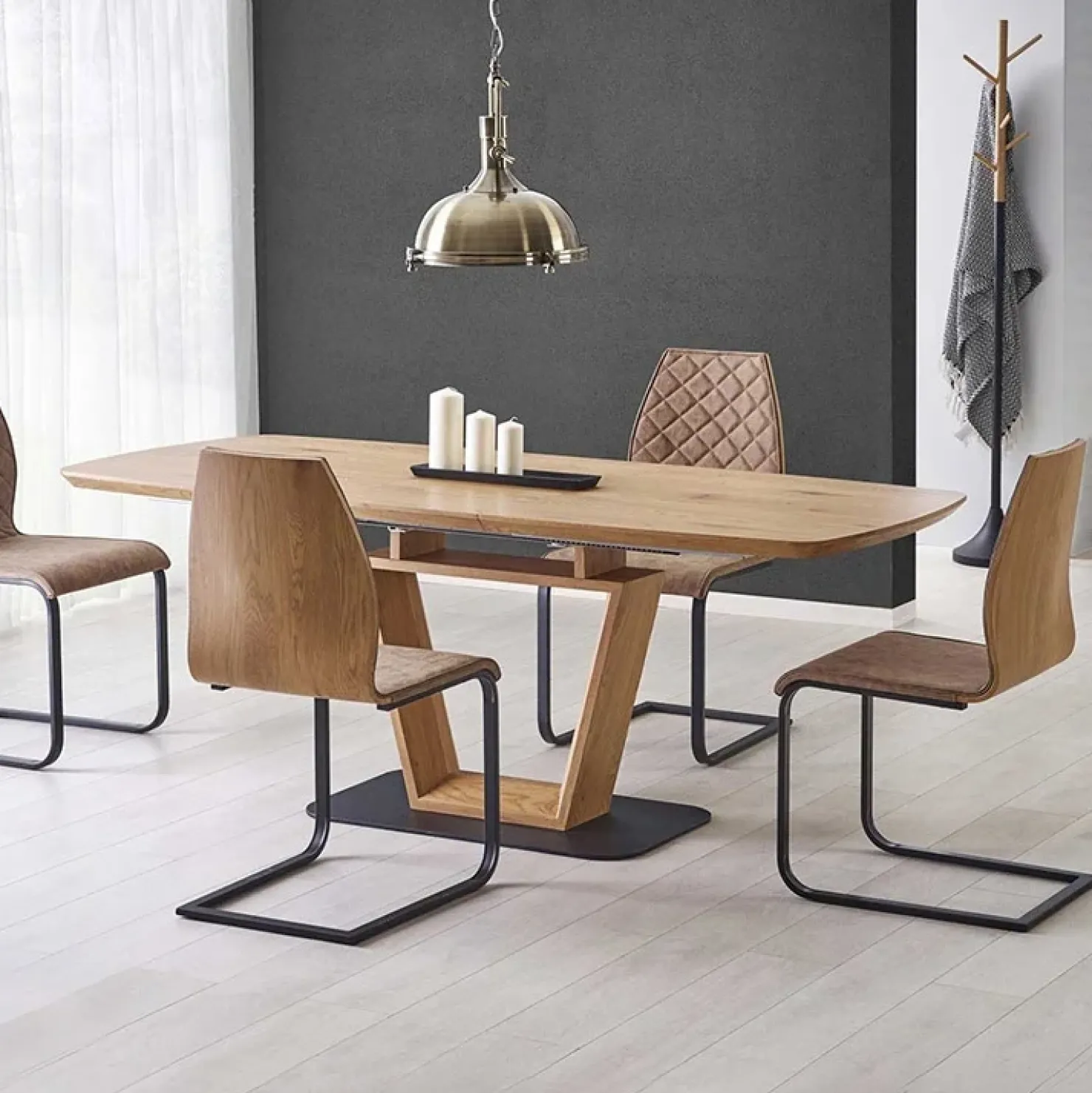 Garnero Arredamenti Tavolo allungabile 160/220cm da pranzo rovere dorato Peonia Gihome® Discount