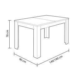 Garnero Arredamenti Tavolo allungabile 140/190cm da pranzo grigio cenere Tito Outlet